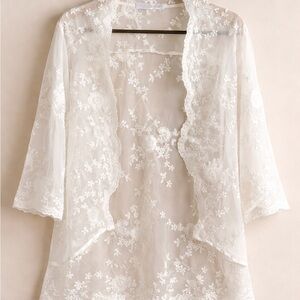 Elegant Sheer Lace Kimono